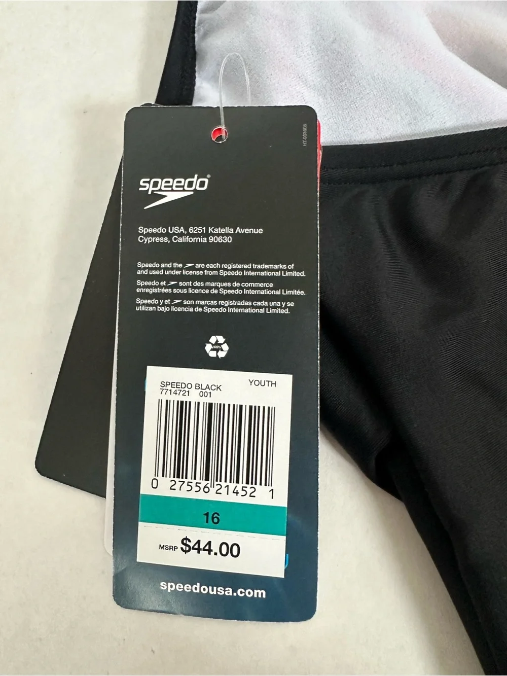 Speedo Black One-Piece with Bright Multi-Color Abstract Front